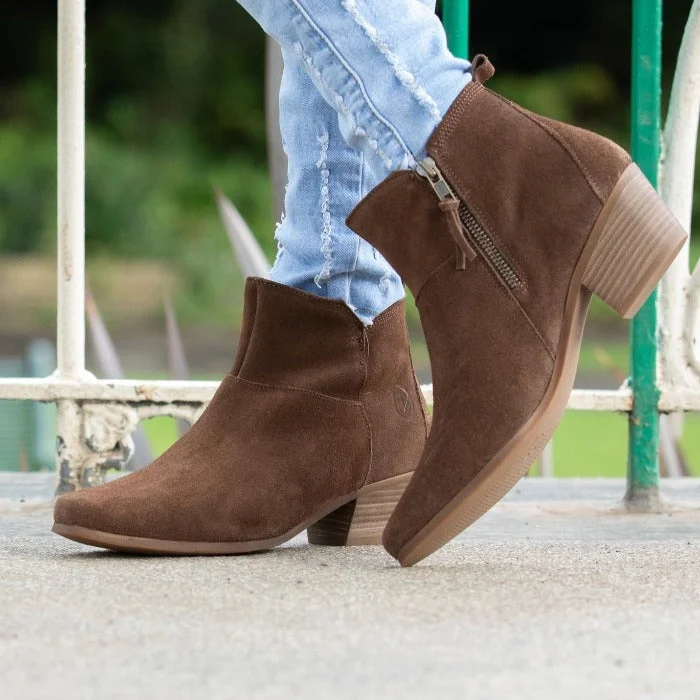 Roxy Suede Boots - Brown