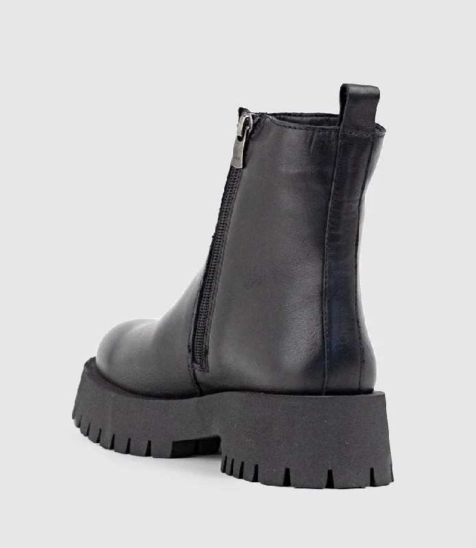 ULANI Ankle Boot on Thick Sole in Black