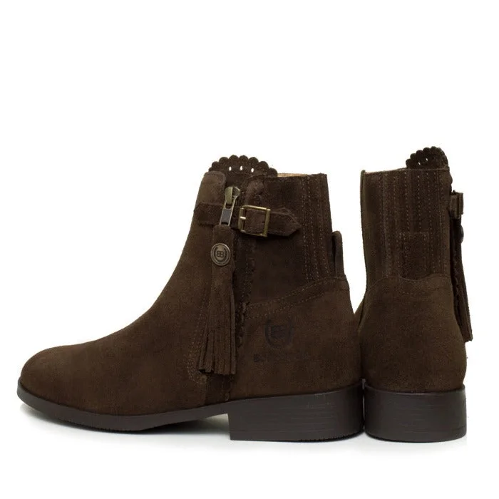 Valencia Suede Tassel Boots - Brown