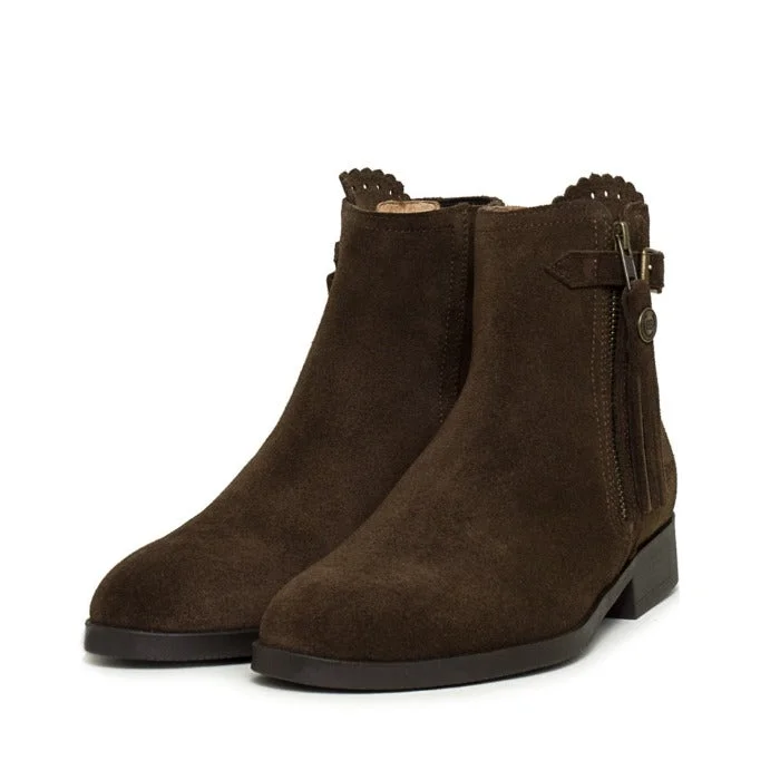 Valencia Suede Tassel Boots - Brown