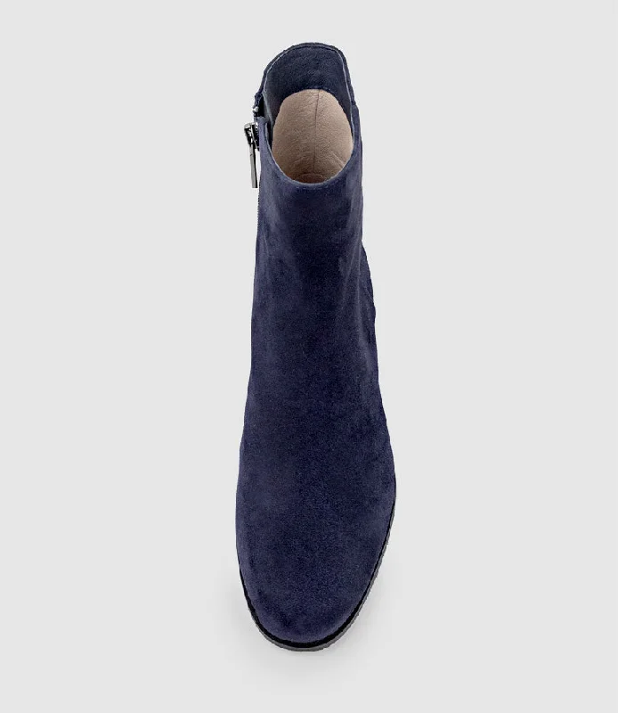 WESTON40 Ankle Boot with Zip in Navy Suede