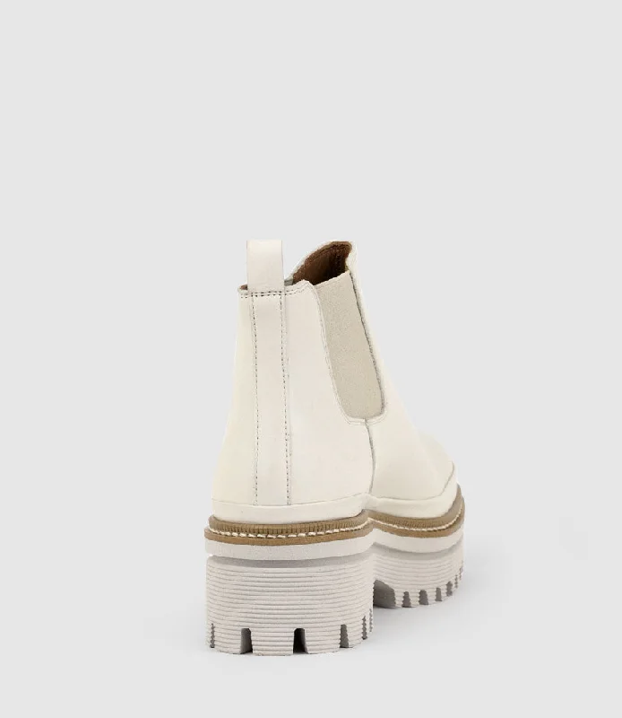 YAEL Lug Sole Boot in Offwhite