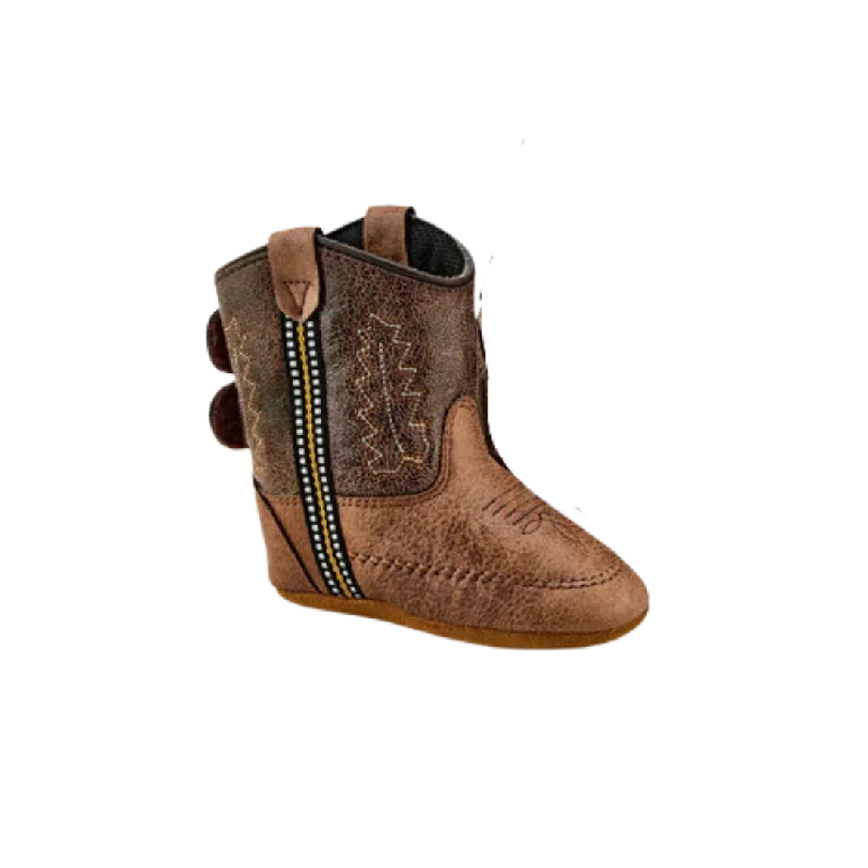 Old West Kid's Faux Leather Western Cowboy Brown Boots