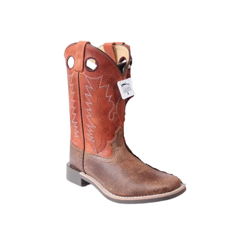 Smoky Mountain Kid's Distressed Brown Orange Boots