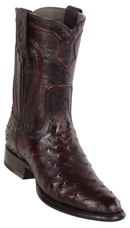 690318 LOS ALTOS BOOTS OSTRICH ROPER BLACK CHERRY