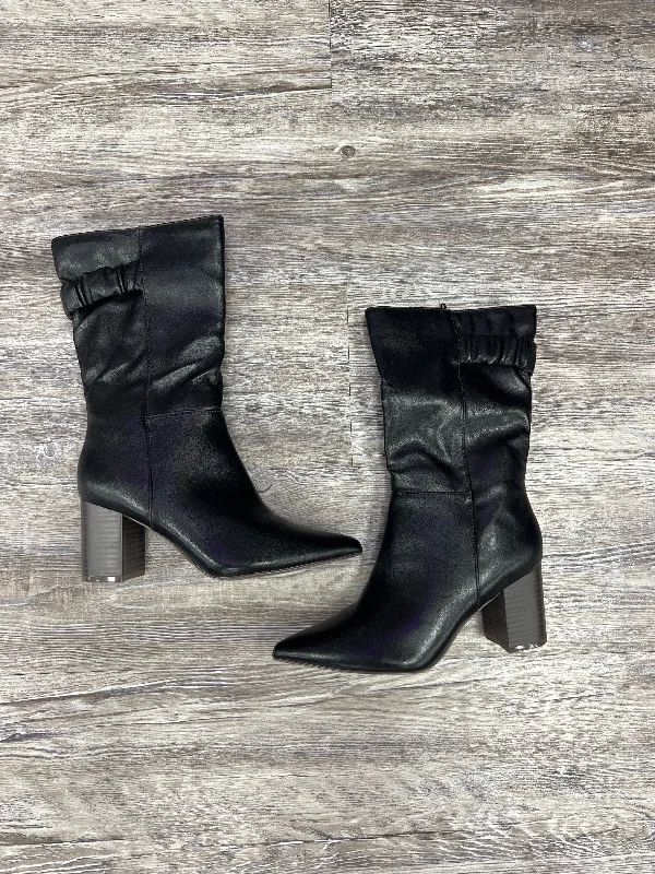 Black Boots Mid-calf Heels Journee, Size 6.5