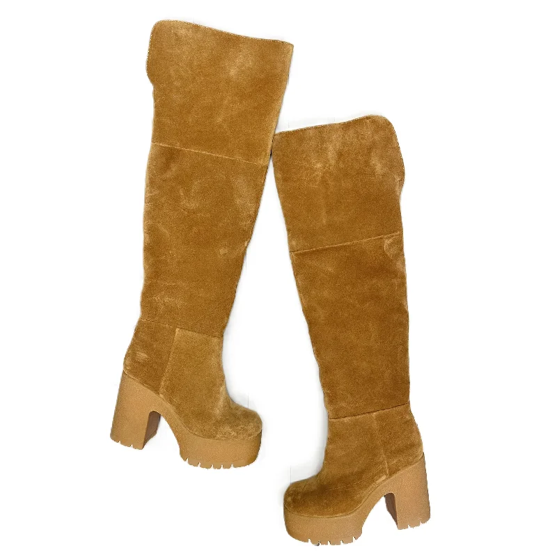 Boots Knee Heels By Jeffery Campbell In Brown, Size: 6.5