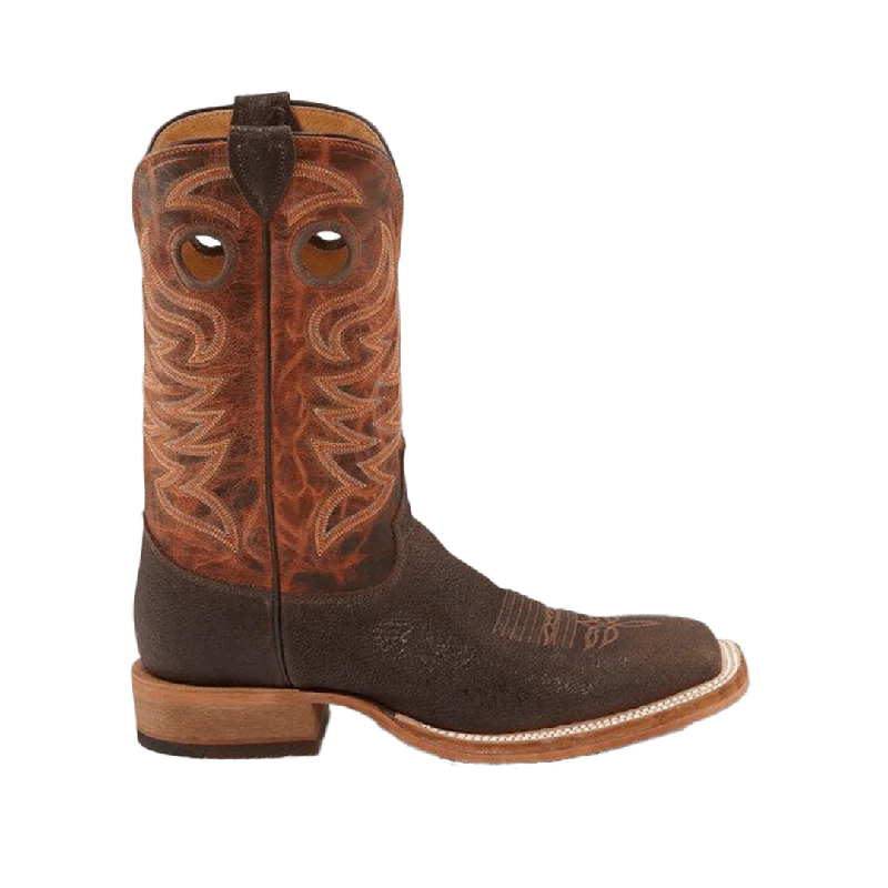 Justin Men’s Bent Rail Caddo Brown Stone Square Toe Western Boots