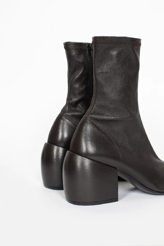 Heeled Half Boots Dark Brown