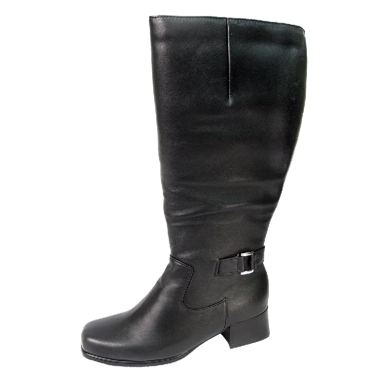 PEERAGE Becca Women's Wide Width Leather Knee-High Boots