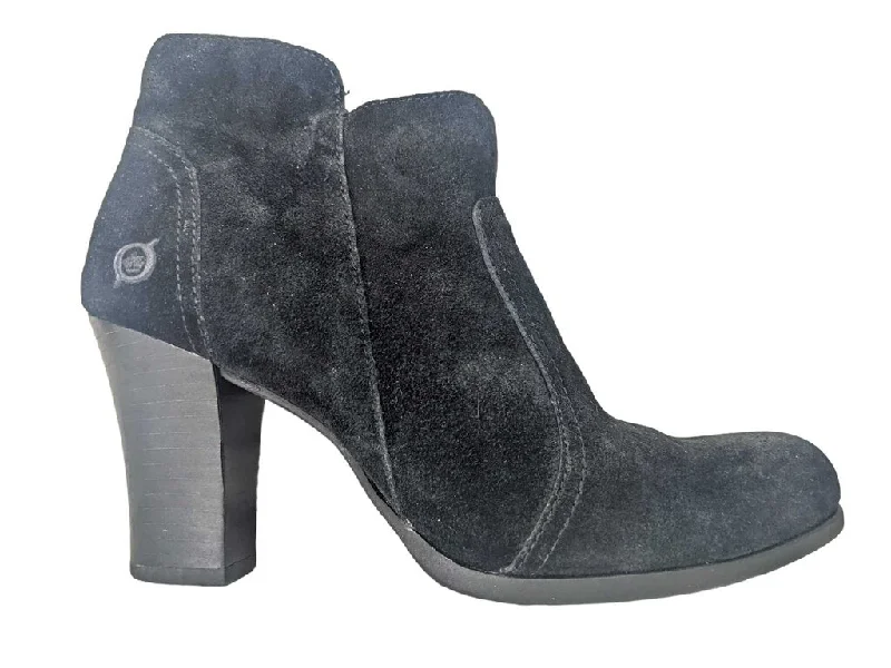 R suede side zip with heel