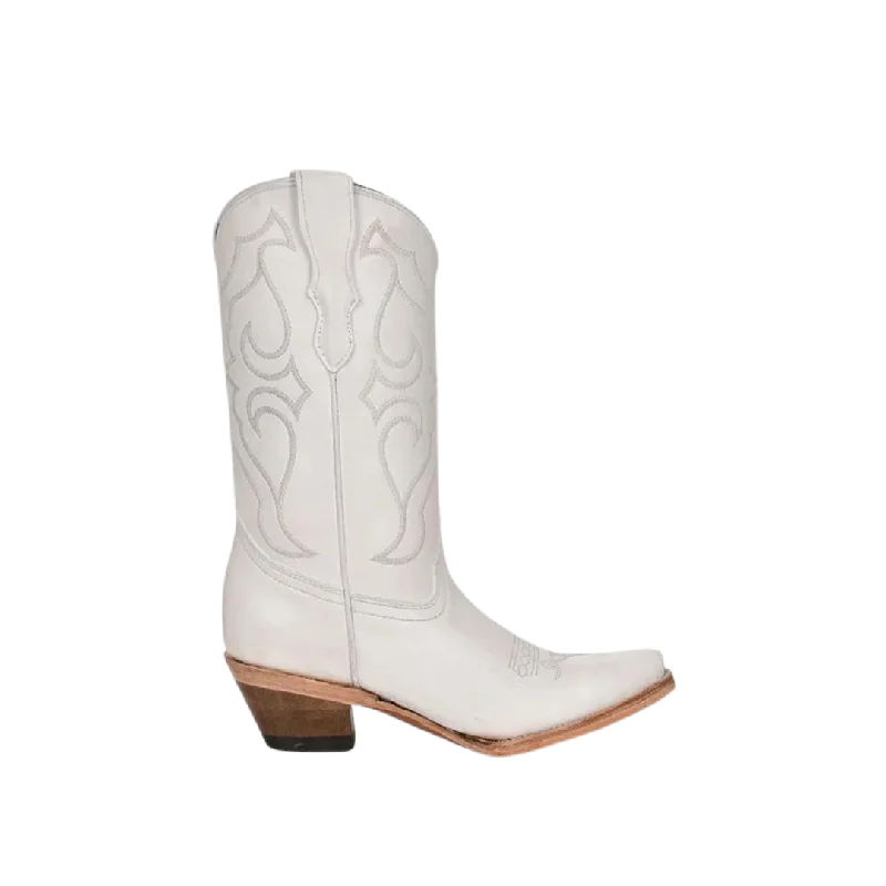 Corral Girl's White Embroidered Snip Toe Boots