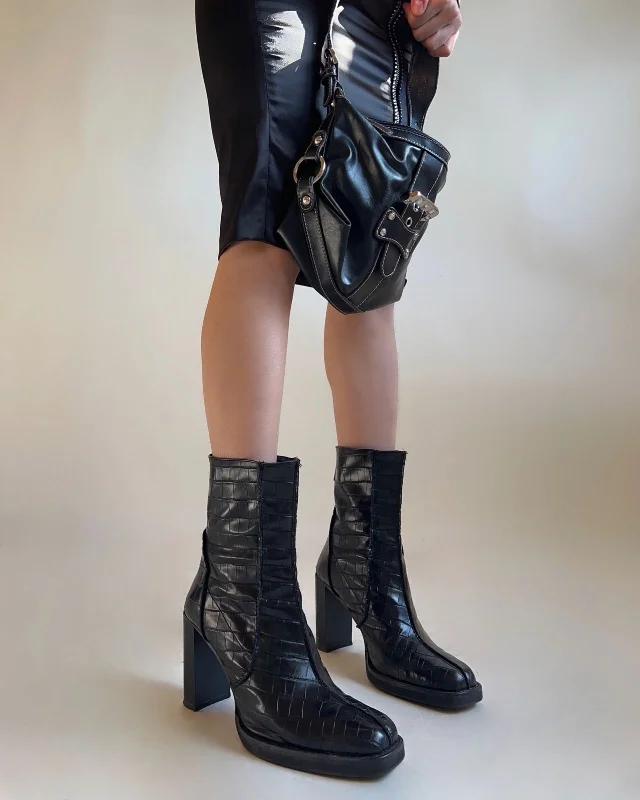 topshop leather heeled boots