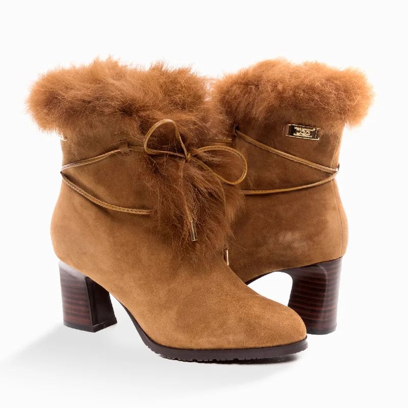 UGG LEAH FUR LINED HEEL BOOTS