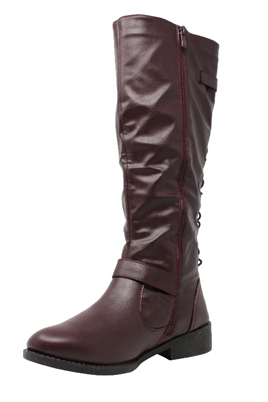 Wanted Women's Lady Luck Lace-up Back Knee High Riding Boot