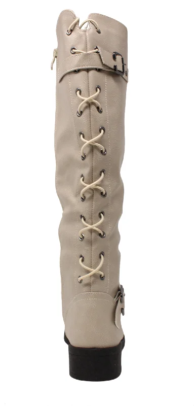 Wanted Women's Lady Luck Lace-up Back Knee High Riding Boot