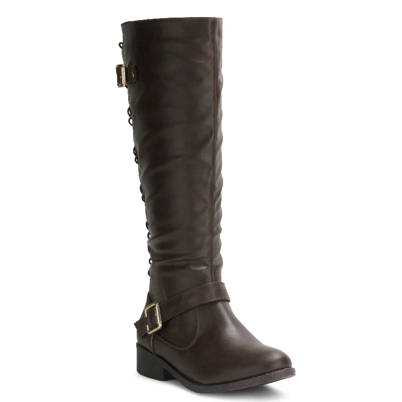 Wanted Women's Lady Luck Lace-up Back Knee High Riding Boot