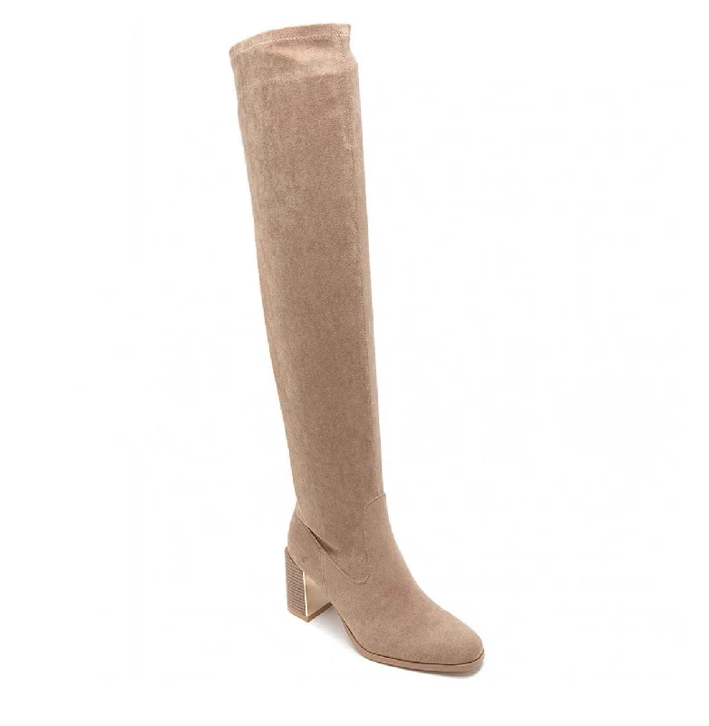 AMBER TURNER 'Ç'EST LE VIE' FAWN SUEDE OVER THE KNEE BOOTS