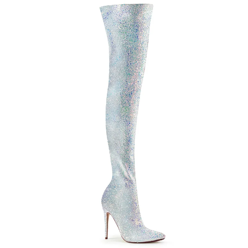 Glitter Stretch Thigh High Boots