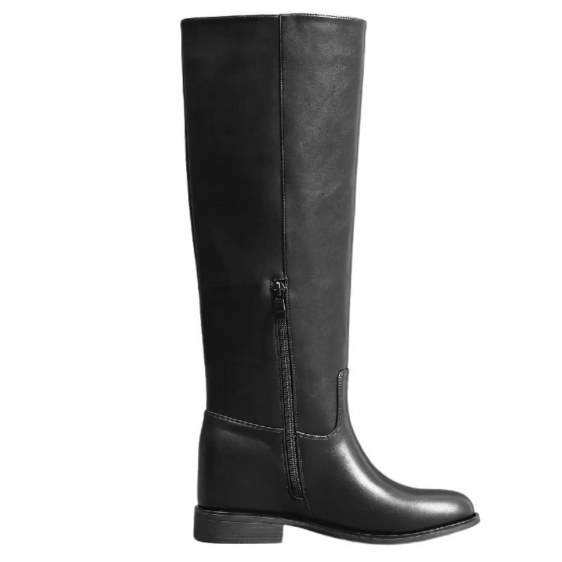 IVACHY Women's Knee-High BootsI- V Shape A2355 BLACK