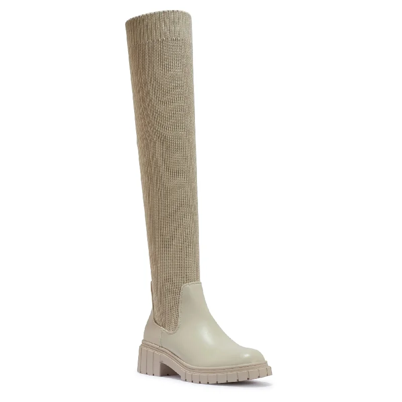 KELSIE CREAM KNIT OVER THE KNEE BOOTS