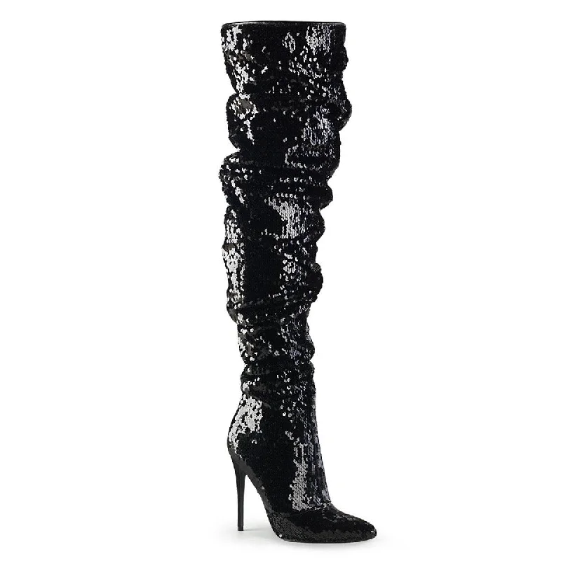 Sequinned Slouch Boots