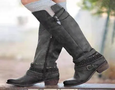 Retro women's high boots for knights