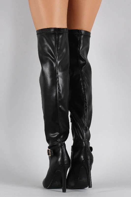 Qupid Pointy Toe Thigh High Stiletto Boot