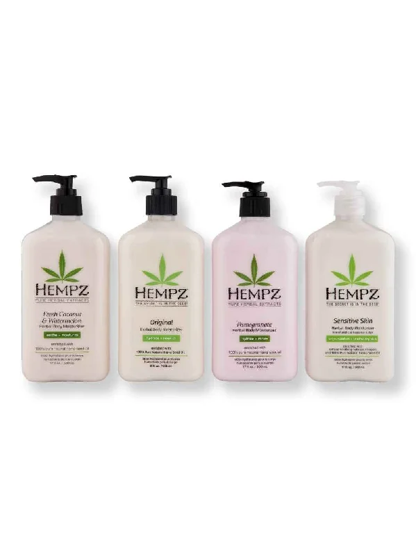 Hempz Herbal Body Moisturizers Original, Pomegranate, Sensitive Skin, & Fresh Coconut & Watermelon 17 oz