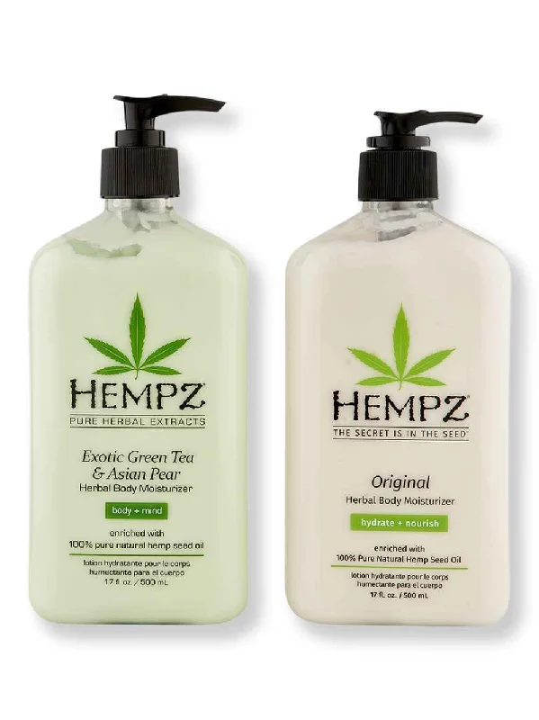 Hempz Original Herbal Body Moisturizer 17 oz + Exotic Green Tea & Asian Pear Herbal Body Moisturizer 17 oz