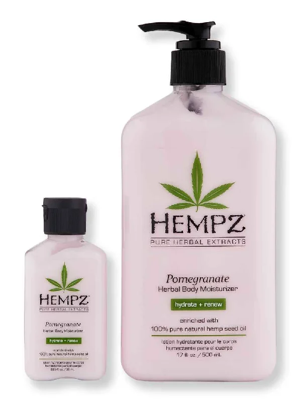 Hempz Pomegranate Herbal Body Moisturizer 2.25oz & 17oz