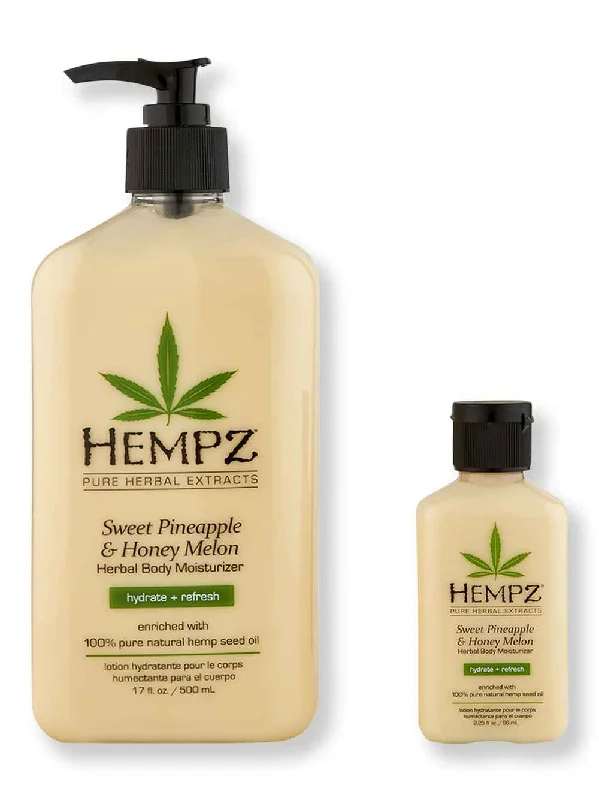 Hempz Sweet Pineapple & Honey Melon Herbal Body Moisturizer 17 oz & 2.25 oz