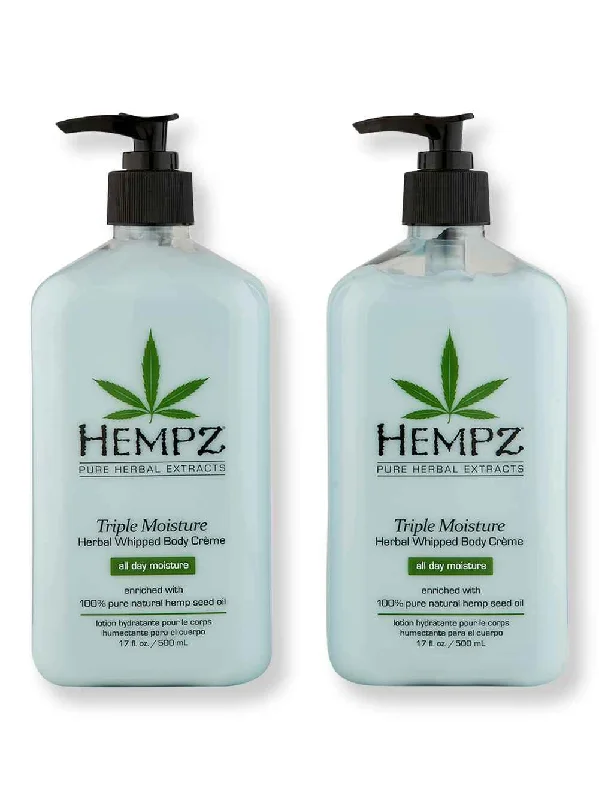 Hempz Triple Moisture Herbal Whipped Body Creme 2 Ct 17 oz